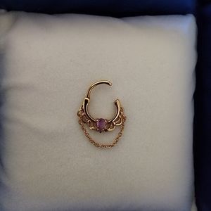 14k Rose Gold Clicker Hoop